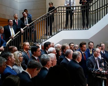 GOP lawmakers storm closed-door impeachment session, as Schiff walks out