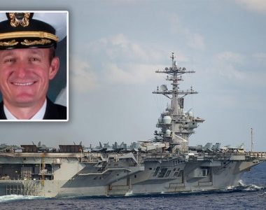Videos show sailors sending off ousted USS Roosevelt commander with cheers, applause