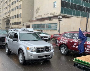 Drivers swarm Michigan capital to protest coronavirus lockdown measures
